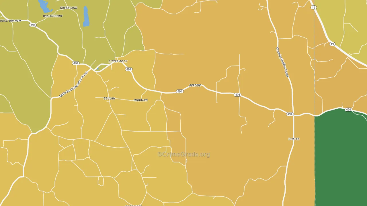 Little Rock, MS Map of Drug-Related Crime Rates