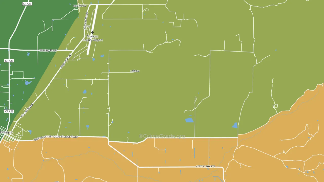 Little Shasta, CA Map of Drug-Related Crime Rates