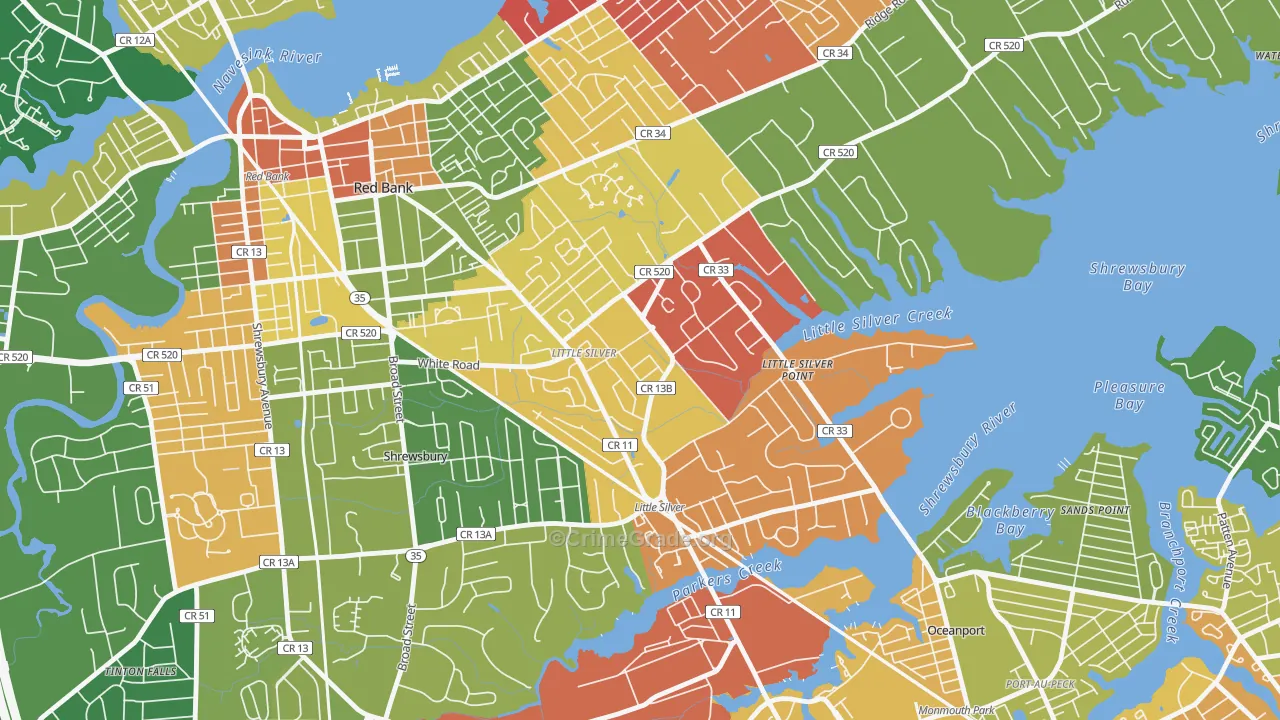 Little Silver, NJ Map of Drug-Related Crime Rates