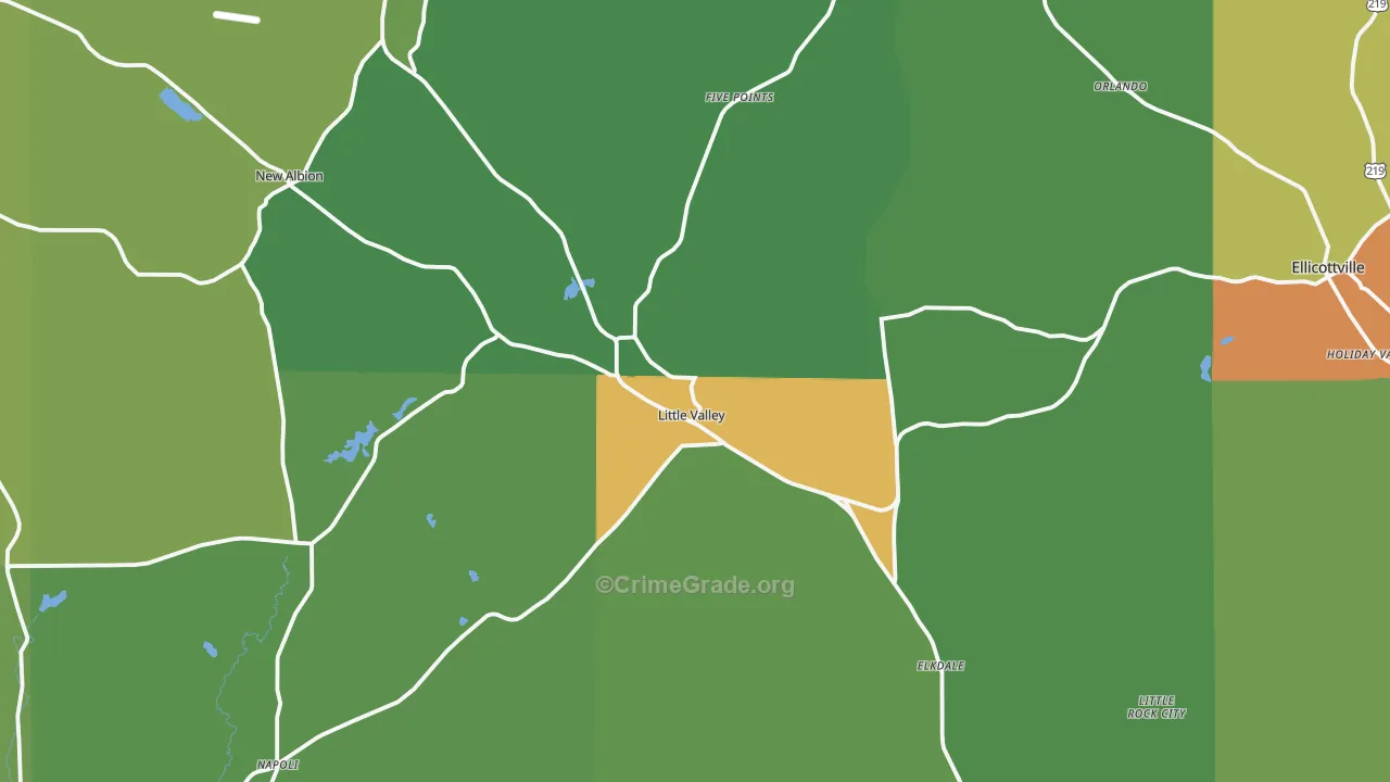 Little Valley, NY Map of Drug-Related Crime Rates