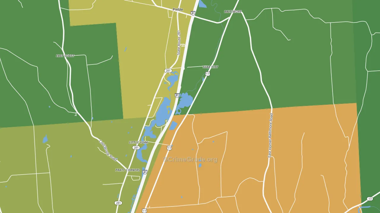 Little York, NY Map of Drug-Related Crime Rates