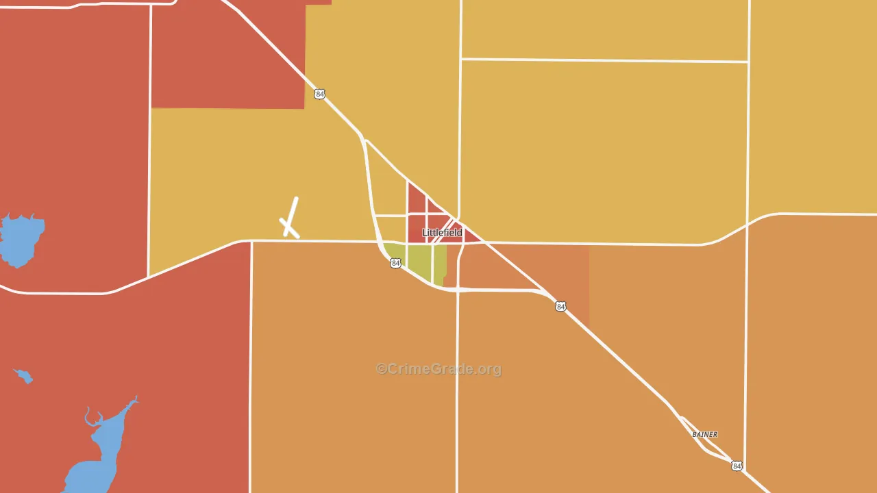 Littlefield, TX Map of Drug-Related Crime Rates