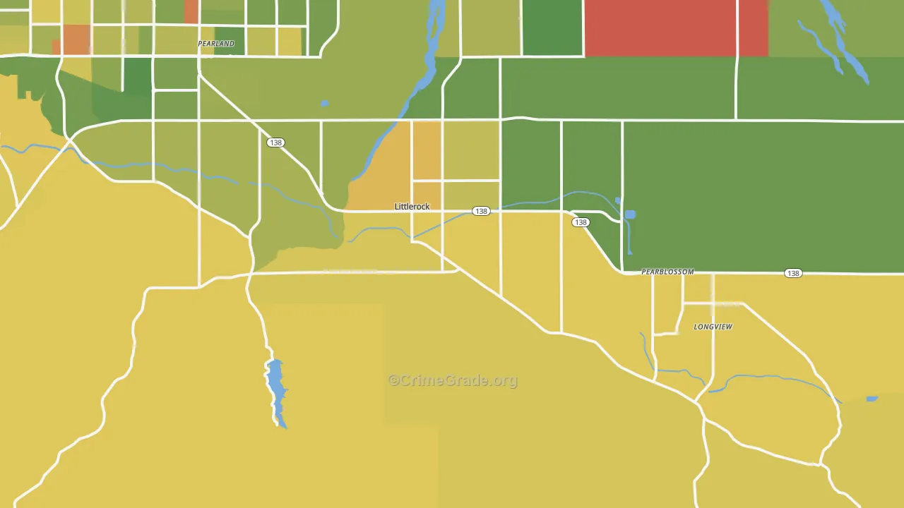 Littlerock, CA Map of Drug-Related Crime Rates