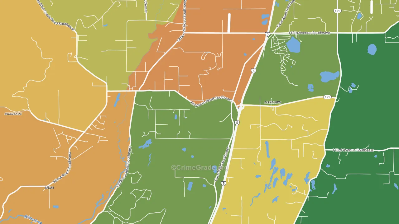 Littlerock, WA Map of Drug-Related Crime Rates