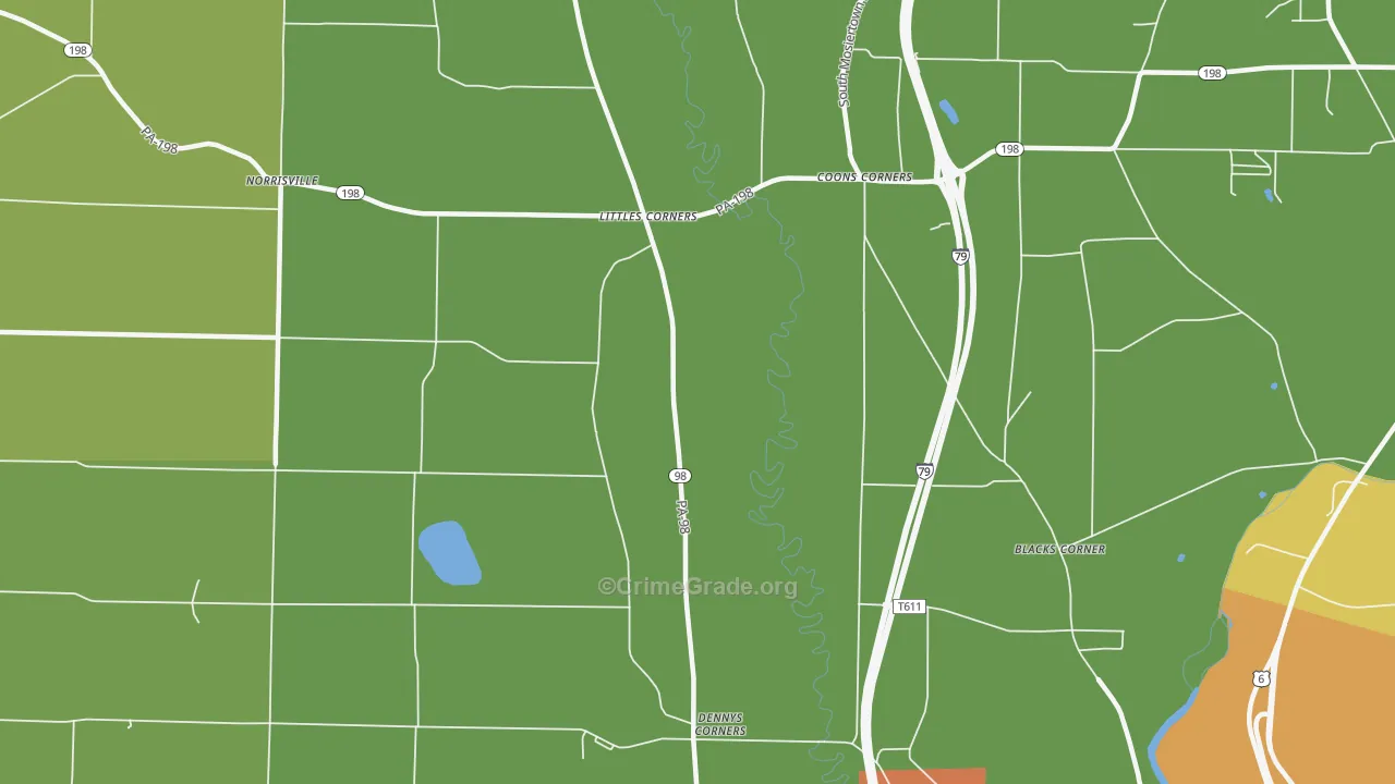 Littles Corners, PA Map of Drug-Related Crime Rates