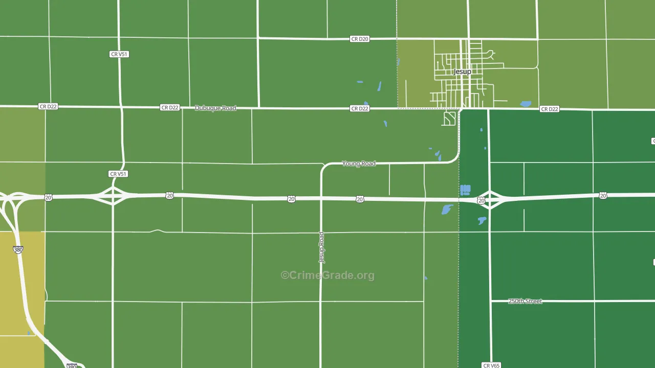 Littleton, IA Map of Drug-Related Crime Rates