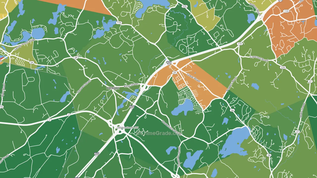 Littleton, MA Map of Drug-Related Crime Rates