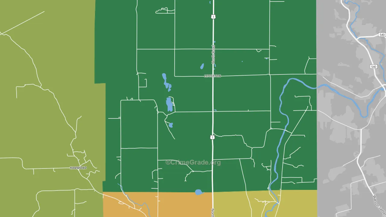 Littleton, ME Map of Drug-Related Crime Rates