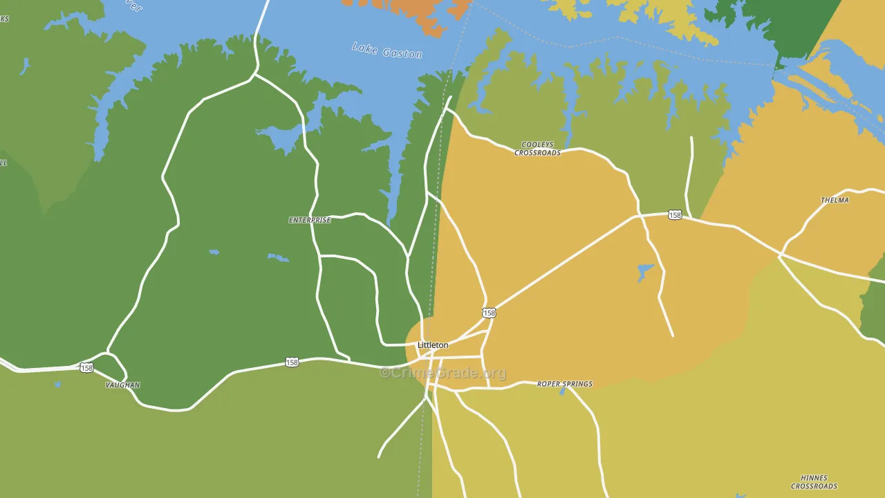Littleton, NC Map of Drug-Related Crime Rates