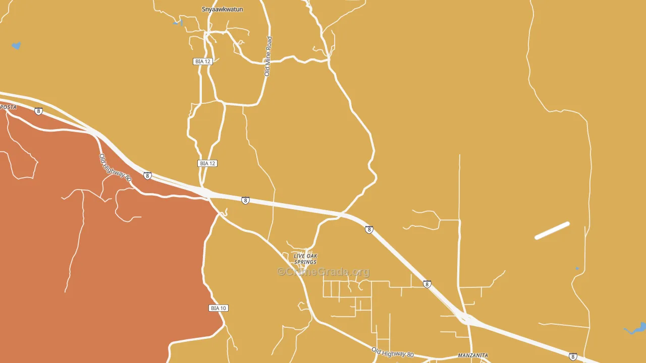Live Oak Springs, CA Map of Drug-Related Crime Rates