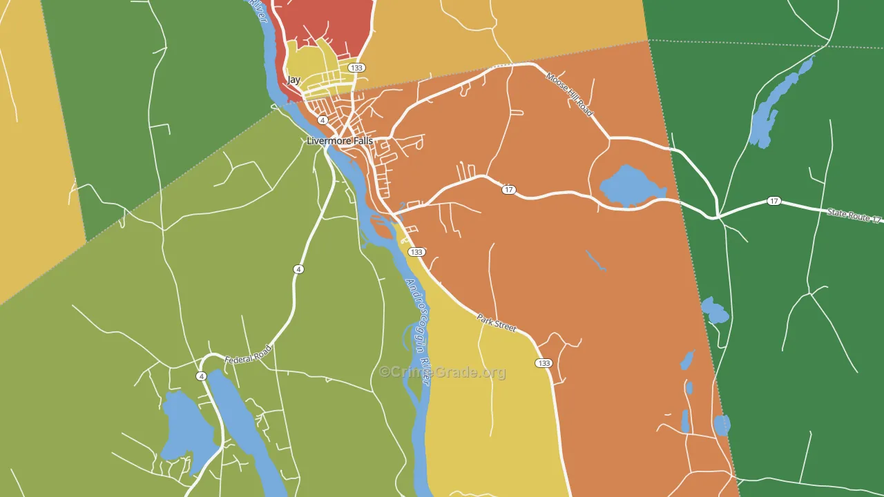 Livermore Falls, ME Map of Drug-Related Crime Rates