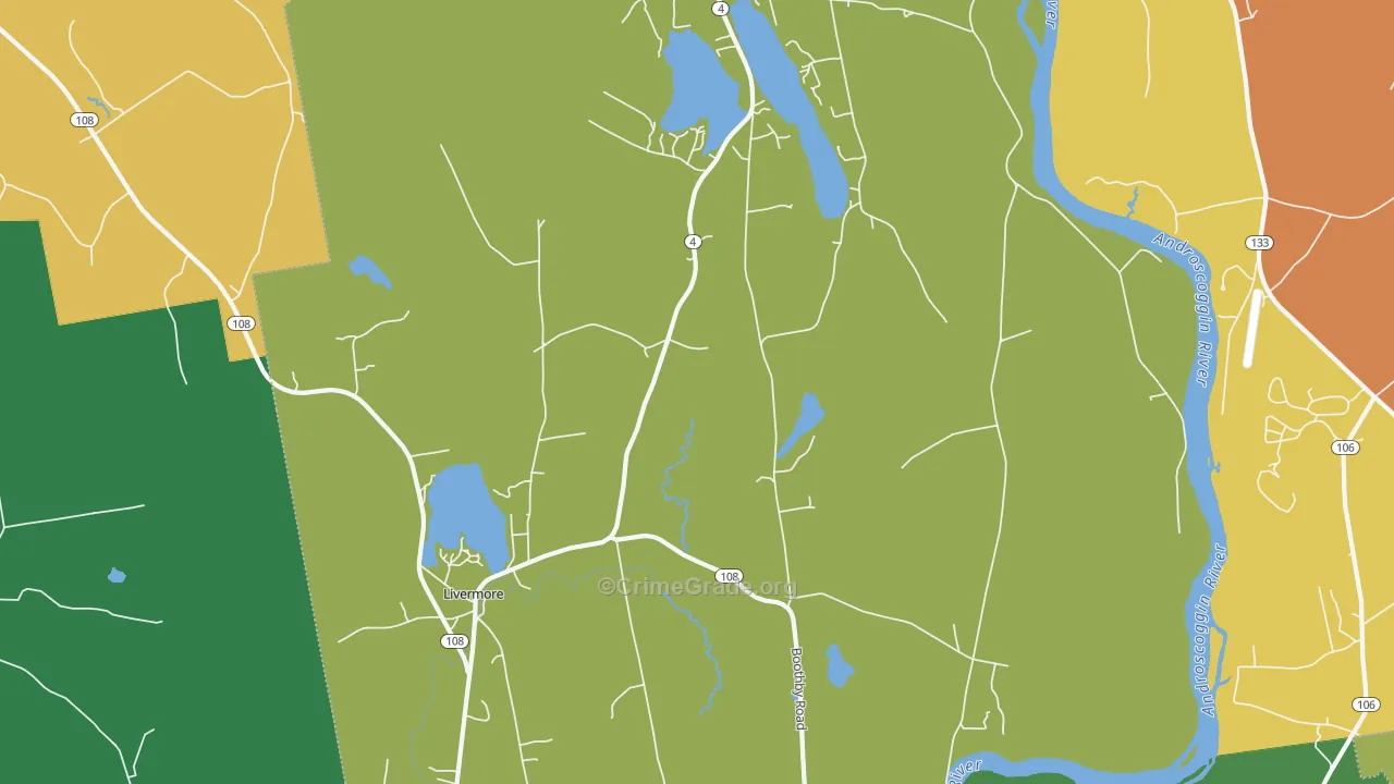 Livermore, ME Map of Drug-Related Crime Rates