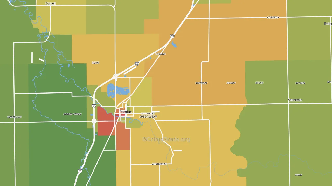 Livingston County, IL Map of Drug-Related Crime Rates