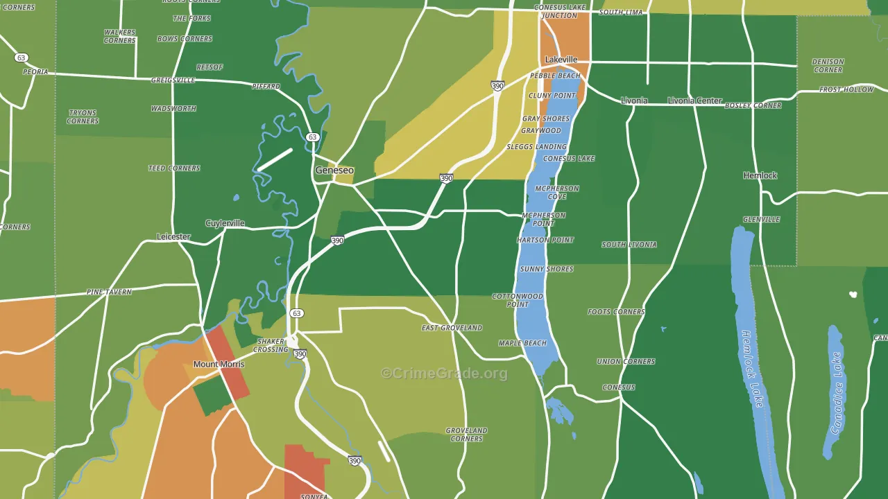 Livingston County, NY Map of Drug-Related Crime Rates