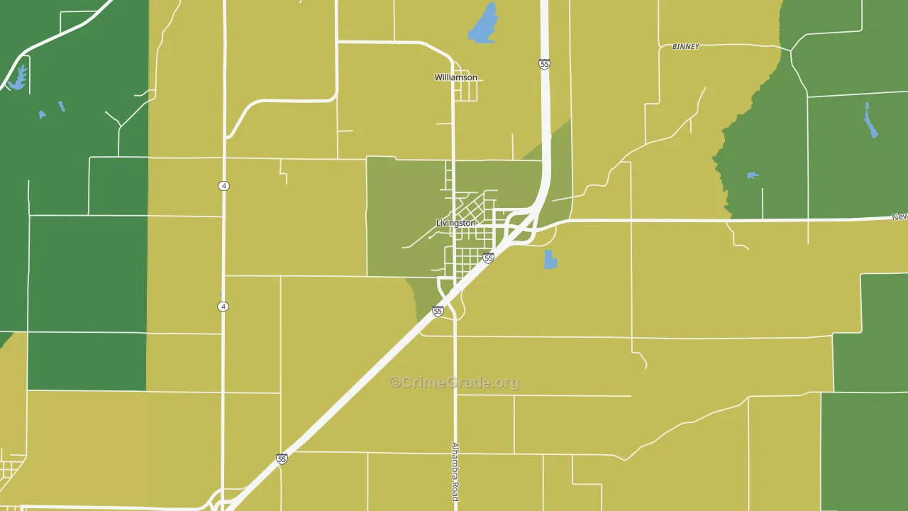 Livingston, IL Map of Drug-Related Crime Rates