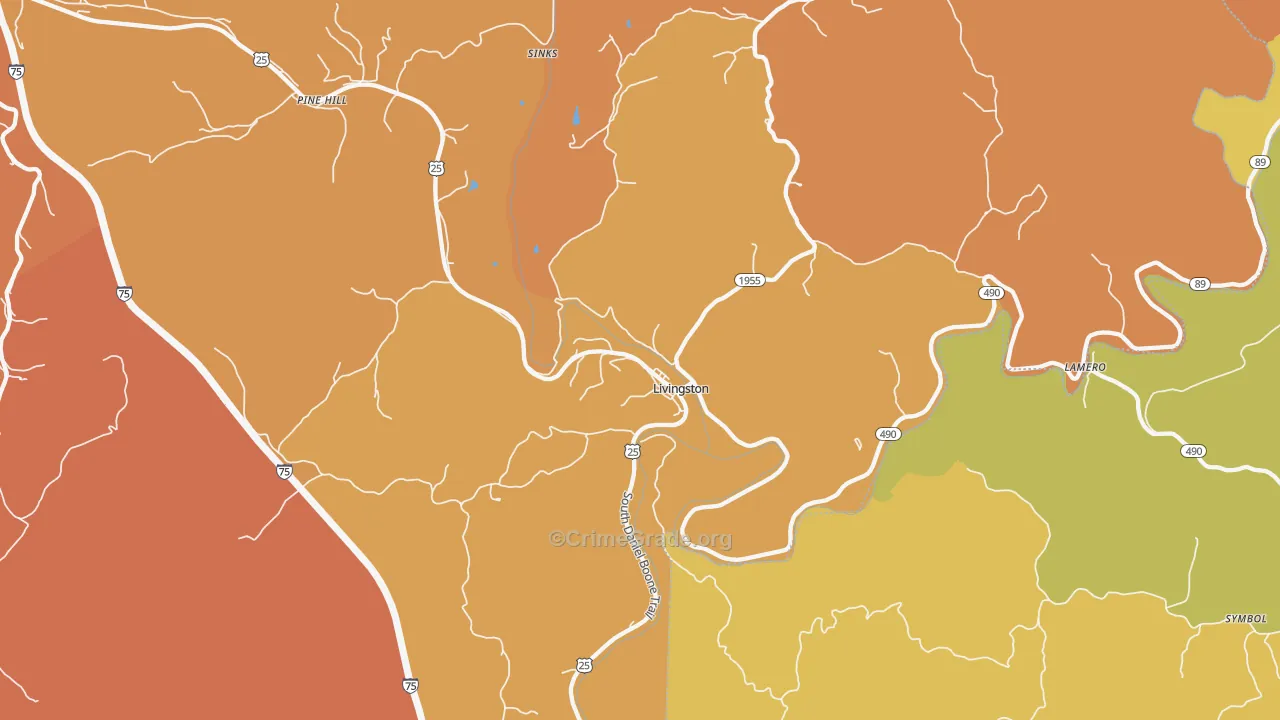 Livingston, KY Map of Drug-Related Crime Rates