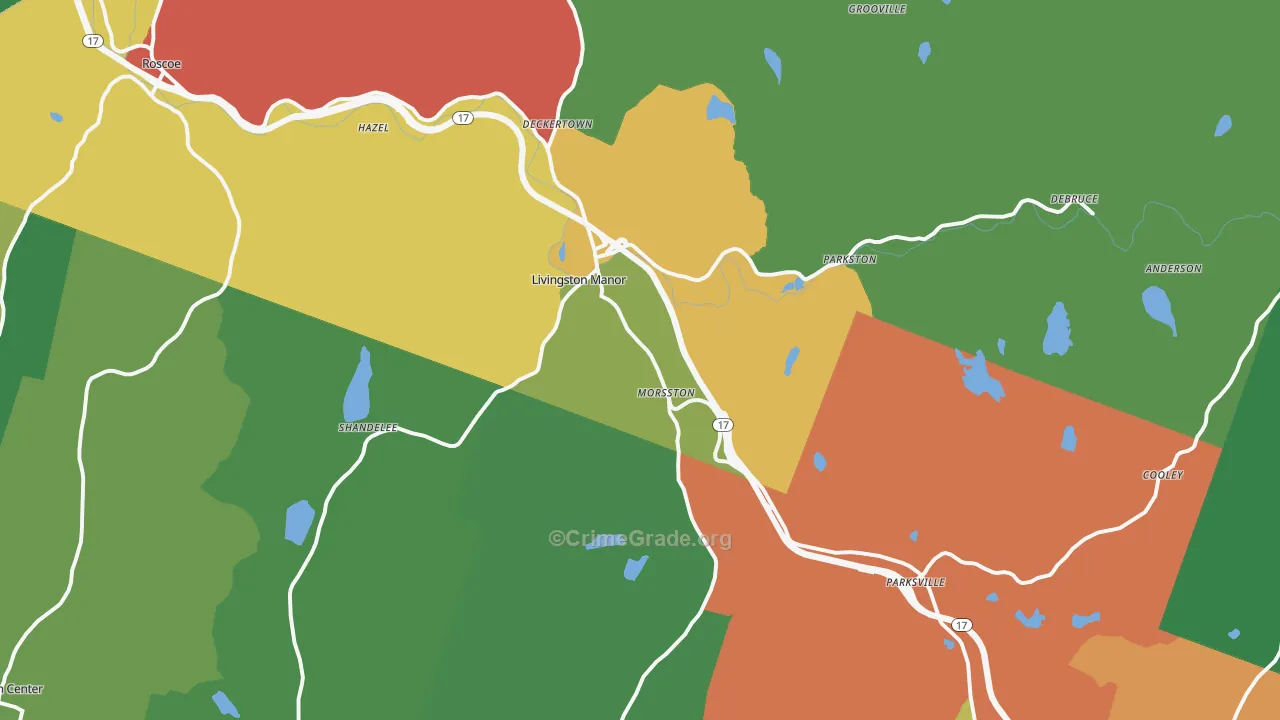Livingston Manor, NY Map of Drug-Related Crime Rates