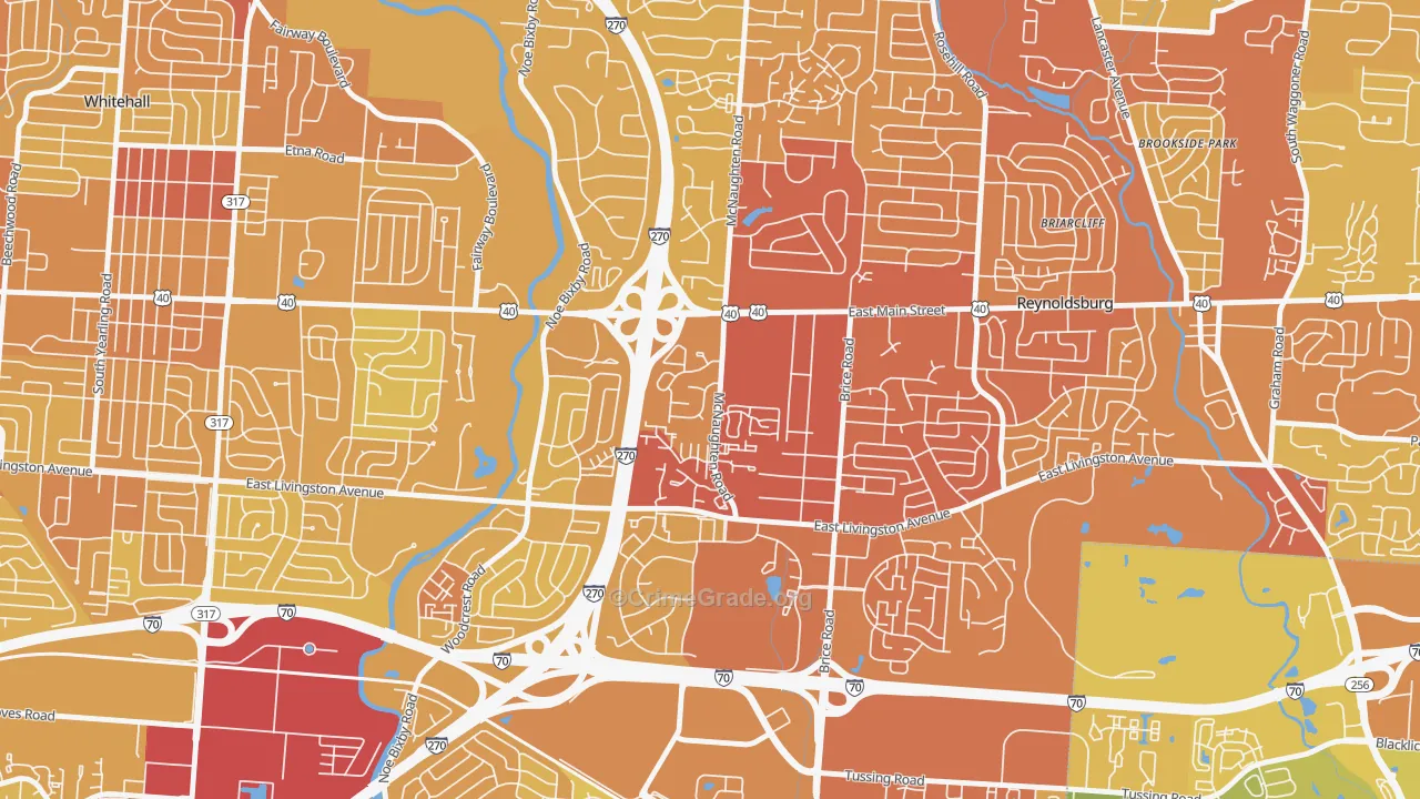 Livingston-McNaughten, Columbus, OH Map of Drug-Related Crime Rates