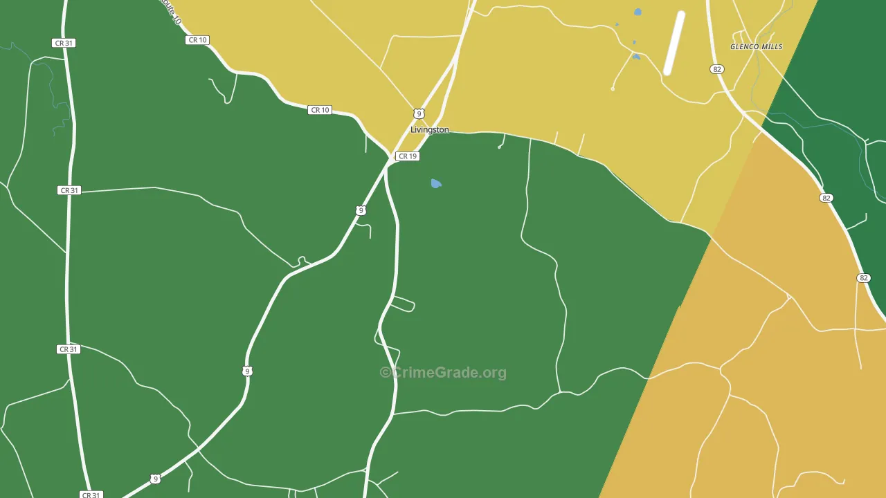 Livingston, NY Map of Drug-Related Crime Rates