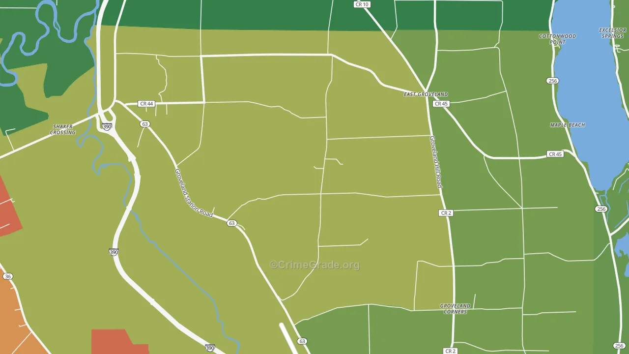 Livonia Center, NY Map of Drug-Related Crime Rates