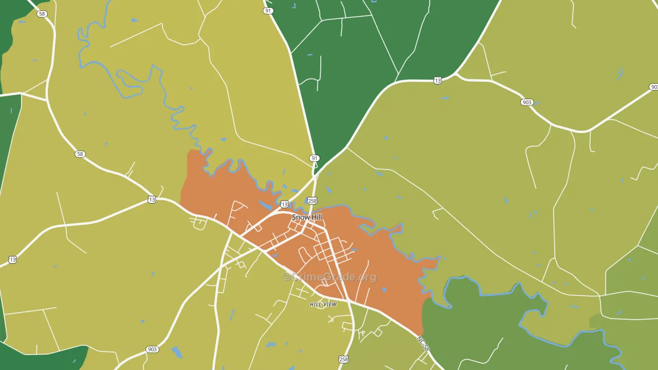 Lizzie, NC Map of Drug-Related Crime Rates