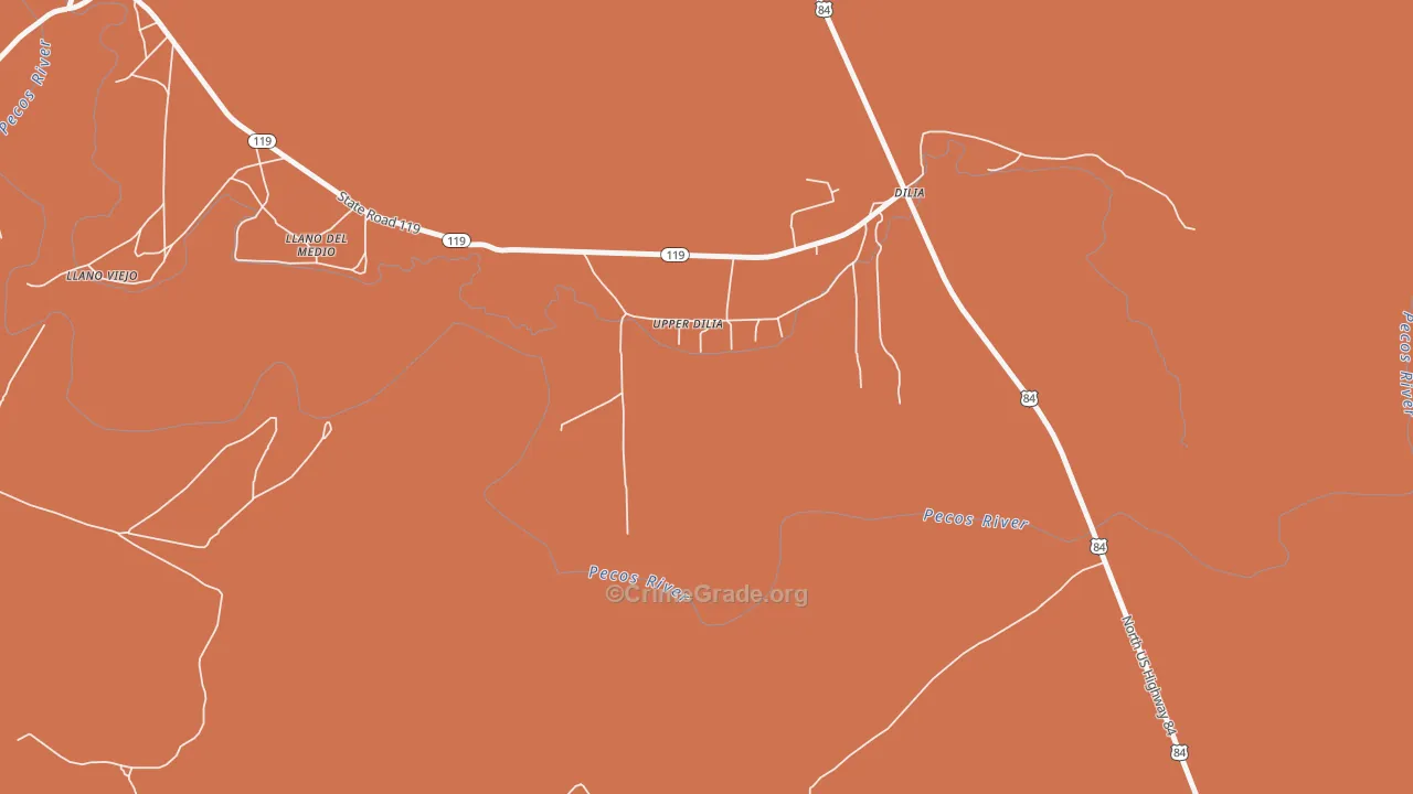 Llano Del Medio, NM Map of Drug-Related Crime Rates
