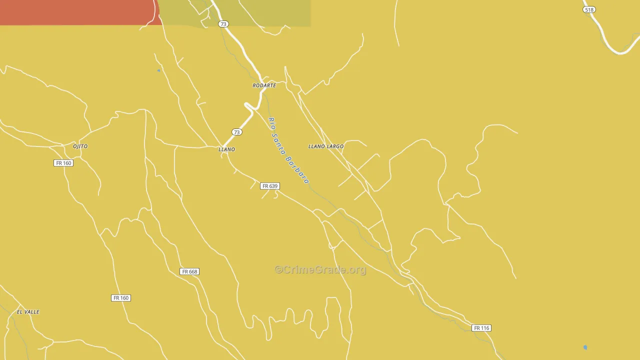 Llano Largo, NM Map of Drug-Related Crime Rates