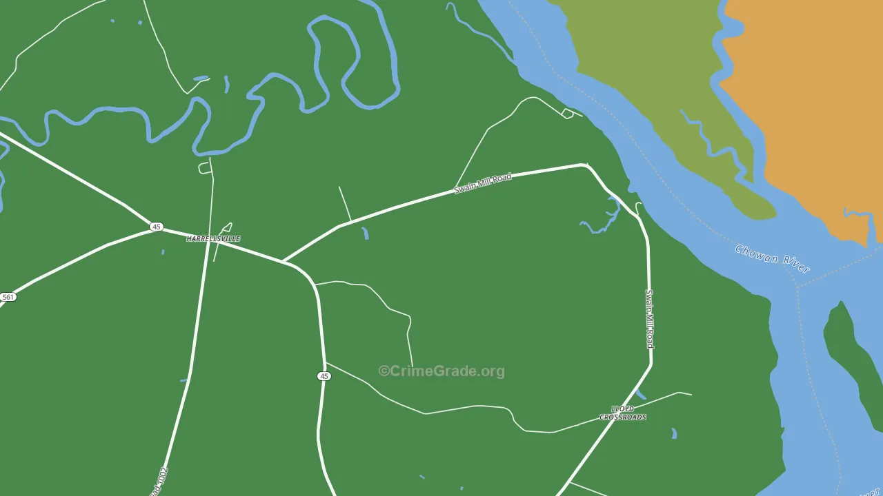 Lloyd Crossroads, NC Map of Drug-Related Crime Rates
