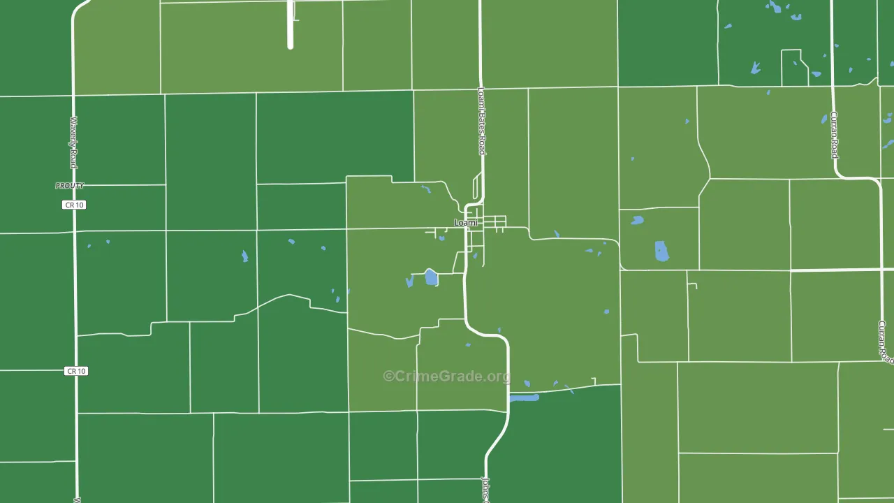 Loami, IL Map of Drug-Related Crime Rates