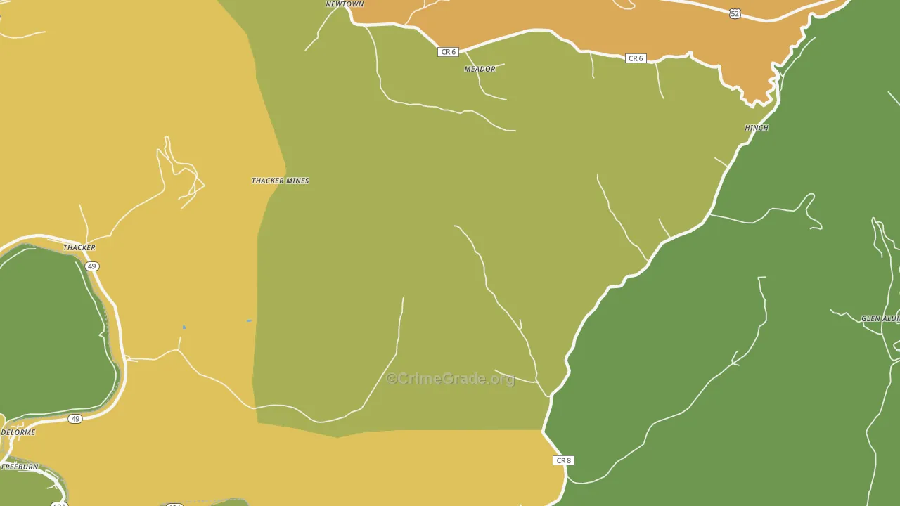 Lobata, WV Map of Drug-Related Crime Rates