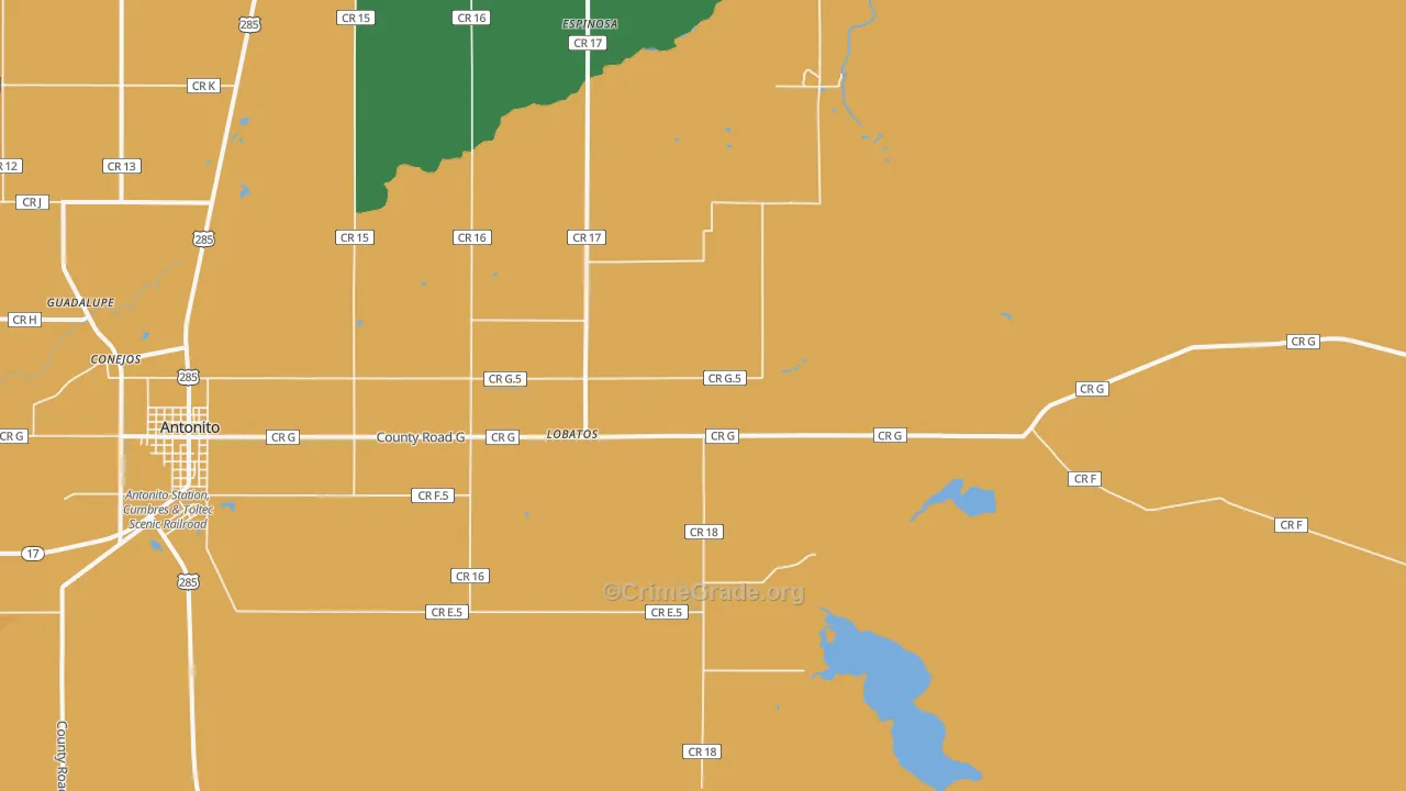 Lobatos, CO Map of Drug-Related Crime Rates
