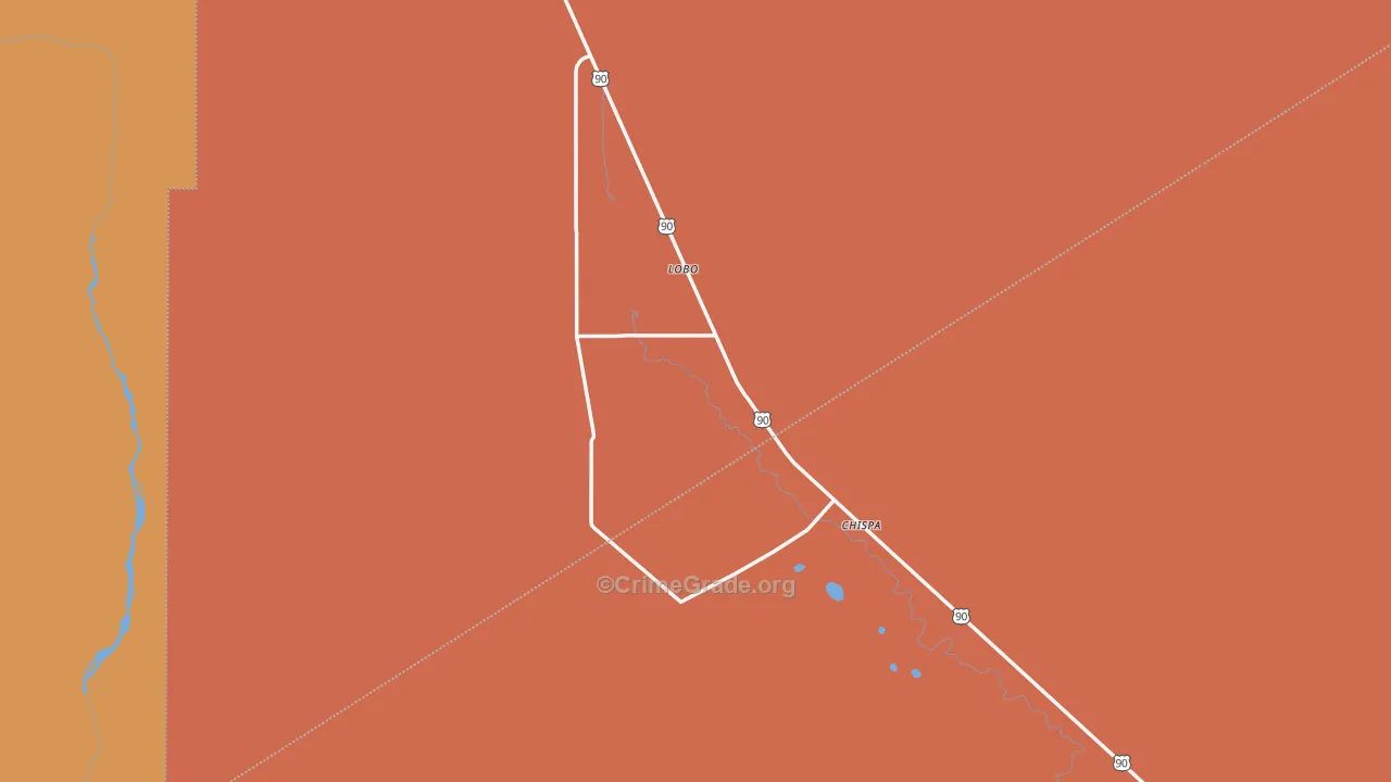 Lobo, TX Map of Drug-Related Crime Rates