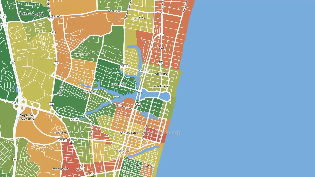 Loch Arbour, NJ Map of Drug-Related Crime Rates