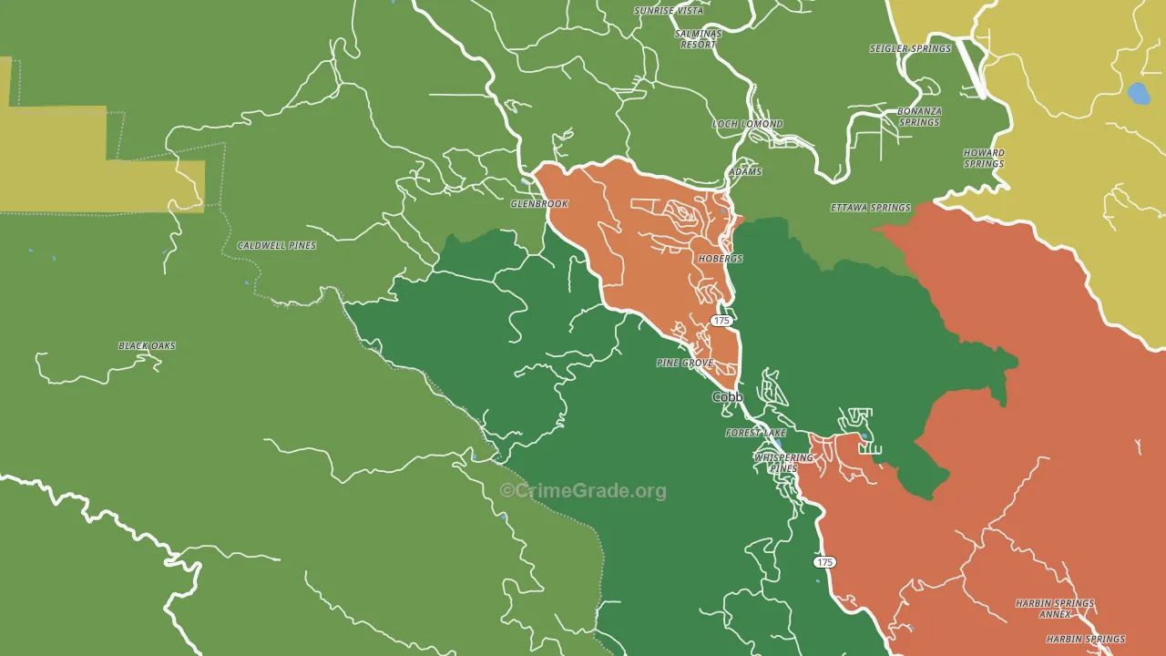 Loch Lomond, CA Map of Drug-Related Crime Rates