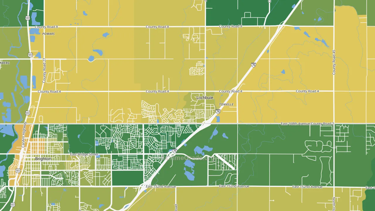 Lochbuie, CO Map of Drug-Related Crime Rates