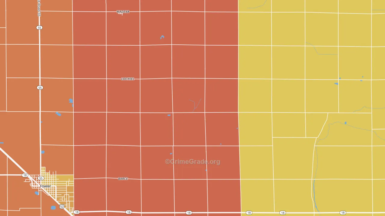 Lochiel, IN Map of Drug-Related Crime Rates