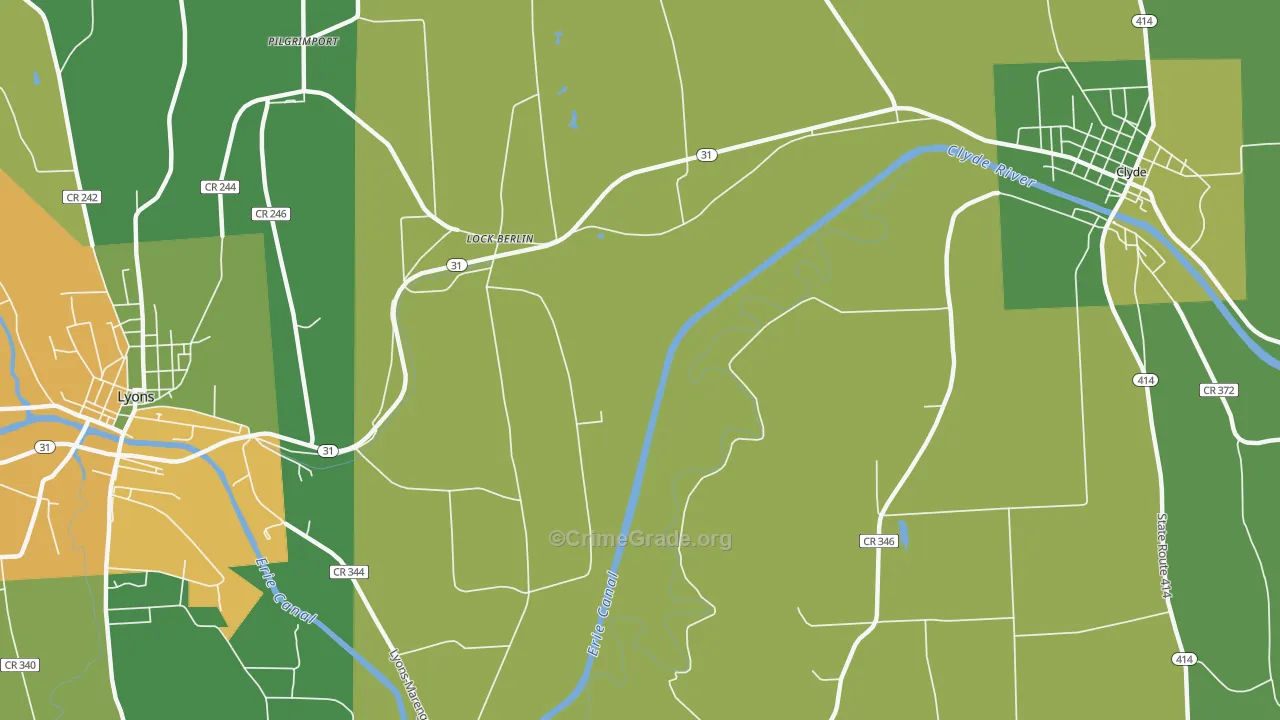 Lock Berlin, NY Map of Drug-Related Crime Rates