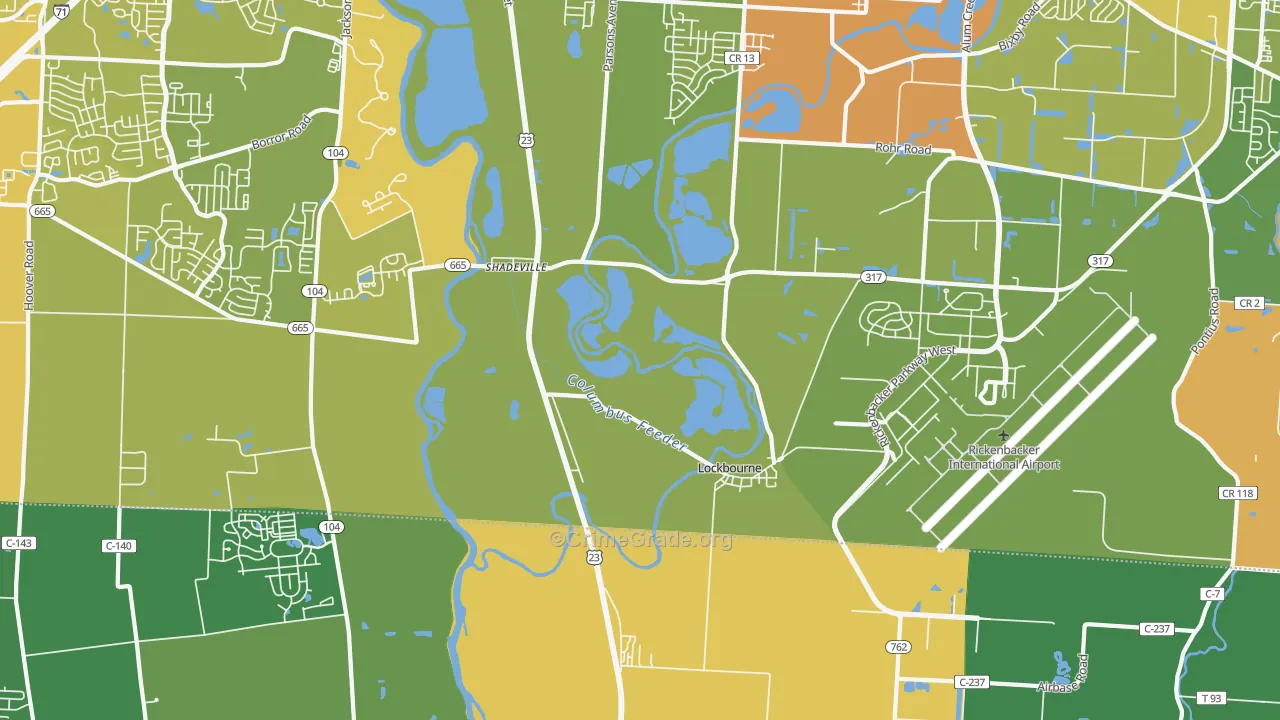 Lockbourne, OH Map of Drug-Related Crime Rates