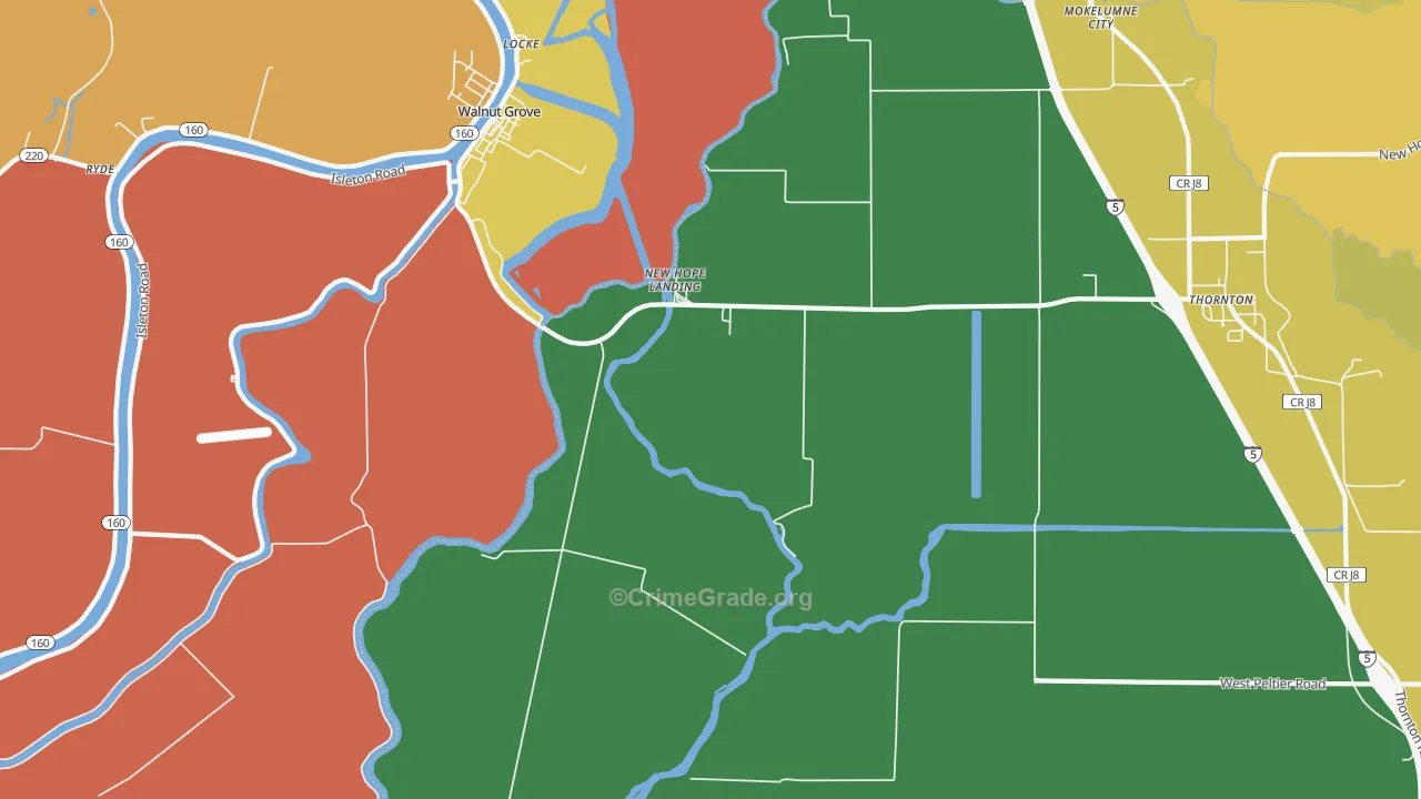 Locke, CA Map of Drug-Related Crime Rates