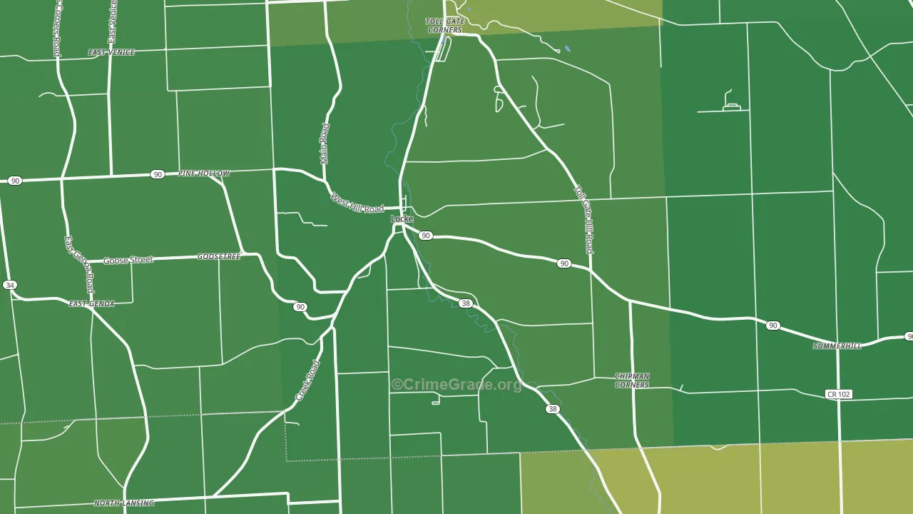 Locke, NY Map of Drug-Related Crime Rates