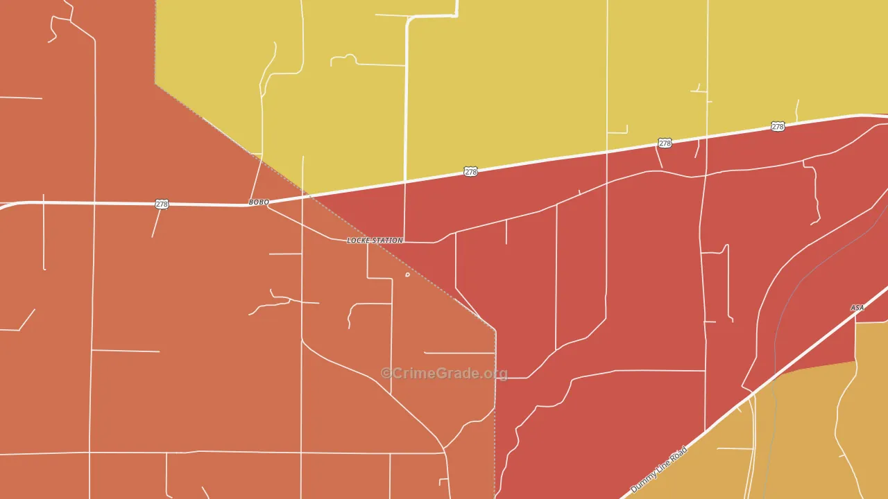 Locke Station, MS Map of Drug-Related Crime Rates
