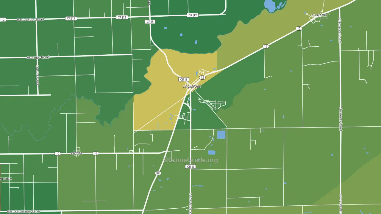 Lockeford, CA Map of Drug-Related Crime Rates