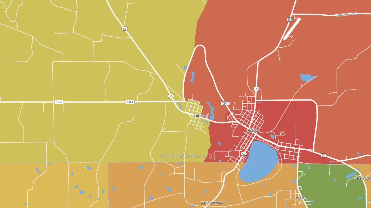Lockhart, AL Map of Drug-Related Crime Rates