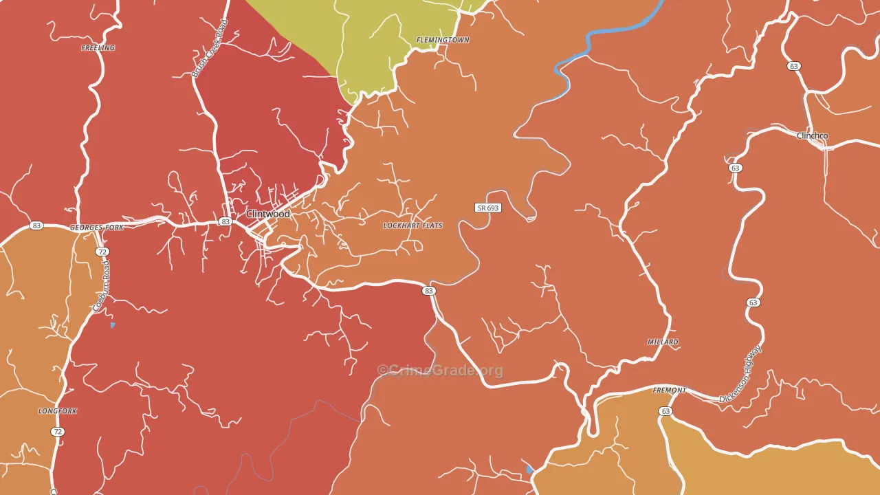 Lockhart Flats, VA Map of Drug-Related Crime Rates