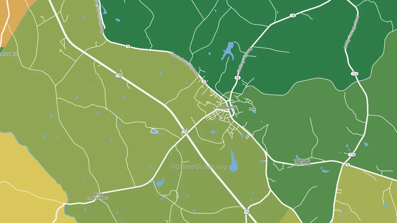 Lockhart Junction, SC Map of Drug-Related Crime Rates