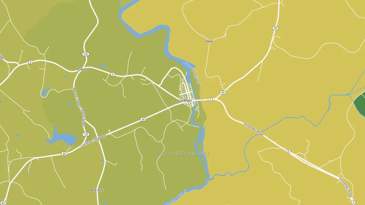 Lockhart, SC Map of Drug-Related Crime Rates