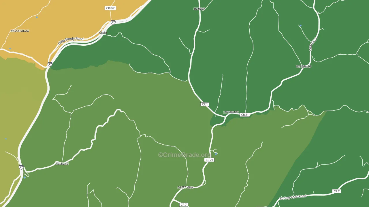 Lockhart, WV Map of Drug-Related Crime Rates