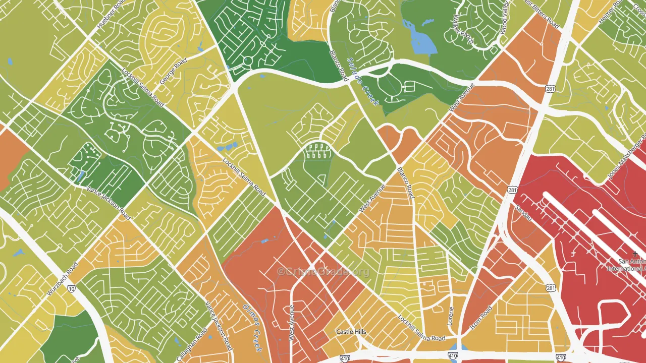 Lockhill Estates, San Antonio, TX Map of Drug-Related Crime Rates