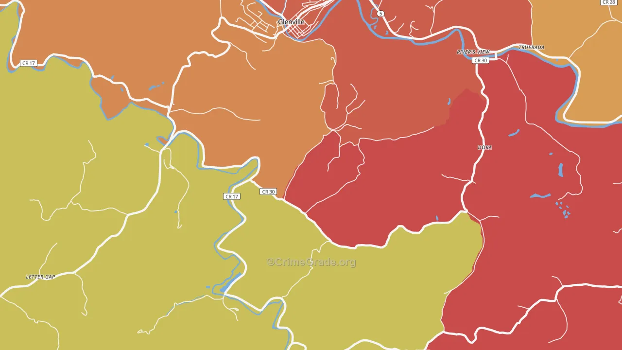 Lockney, WV Map of Drug-Related Crime Rates