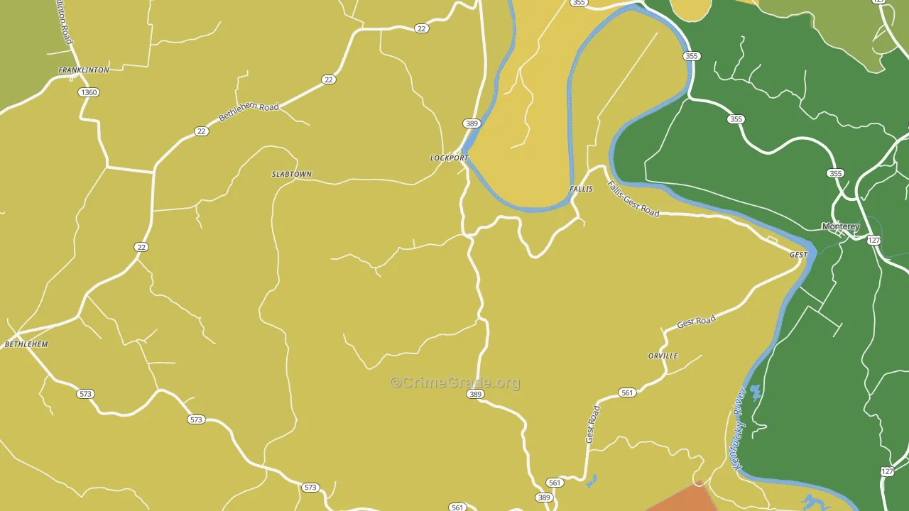 Lockport, KY Map of Drug-Related Crime Rates